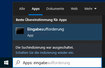 Öffnen Eingabeaufforderung Windows