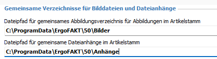 Screenshot Pfade in den allgemeinen Grundeinstellungen